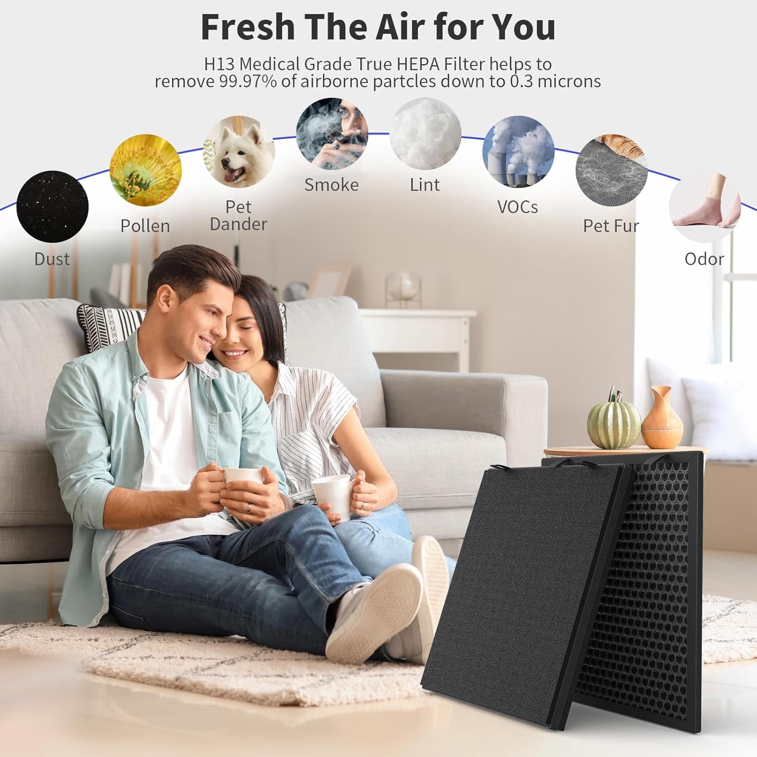 2 Packs 718 630 Replacement Filter Compatible with Okaysou (OKSOU) Apollo 630 S630 / Apollo 718 Air Cleaner Purifier with 5 Stages Filtration of Premium Filterand Activated Carbon Filters