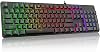 Teclado gamer Redragon K521 Upgrade con LED arcoíris, 104 teclas, sensación mecánica, teclas multimedia, retroiluminación de un toque, anti-ghosting, compatible con PC, Mac, PS4/5, Xbox 1