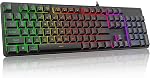 Redragon K521 Upgrade Rainbow LED Gaming Keyboard, 104 Keys Wired Mechanical Feeling Keyboard with Multimedia Keys, One-Touch Backlit, Anti-Ghosting, Compatible with PC, Mac, PS4/5, Xbox