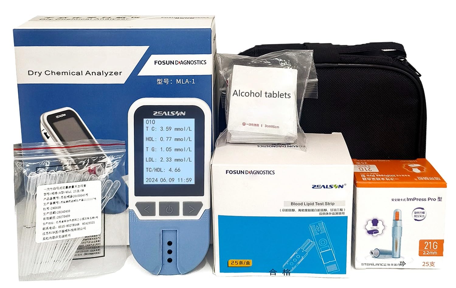 Tester Del Colesterolo 4 In 1 Impostato,Test Lipidico Del Sangue Completamente Automatico Per L'analisi Di Colesterolo Totale, Trigliceridi, Lipoproteine Alte E Basse Con 25 Strisce