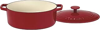 Cuisinart CI755-30CR Chef's Classic Enameled Cast Iron 5-1/2-Quart Oval Covered Casserole, Cardinal Red - coolthings.us
