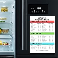Vista 5 de Freidora de aire Imán Tiempos de cocción 6x9 Tabla de conversión de cocina - Carne Mariscos Verduras Alimentos congelados - Guía de cocción con imán