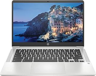 HP 2023 14" FHD IPS Chromebook Laptop, Intel Celeron Processor Up to 2.75GHz, 4GB Ram, 128GB SSD, Intel Graphics, Super-Fast 6th Gen WiFi, Dale Silver, Chrome OS (Renewed)
