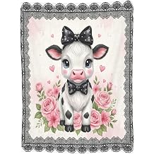 Fleece Throw Blanket for Couch, Baby Cow Soft Fuzzy Cozy Blankets Warm Lightweight Flannel Throws for Bed, Sofa, Travel, All Seasons 80"x60"