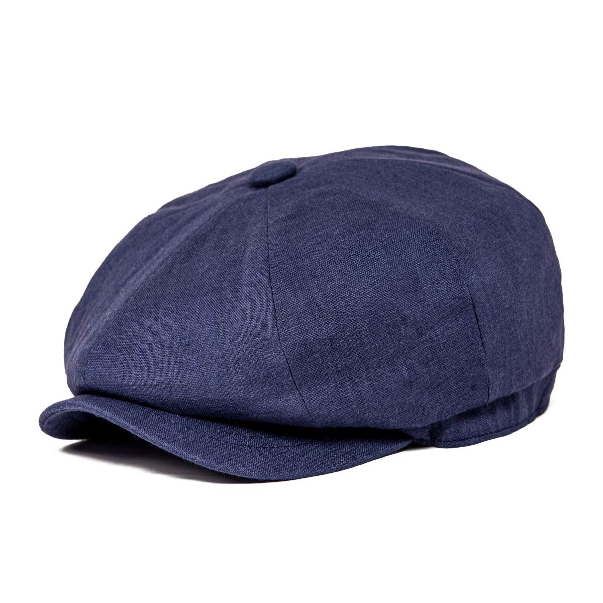 BOTVELA Men's Linen Newsboy Cap Herringbone Breathable Summer Hat