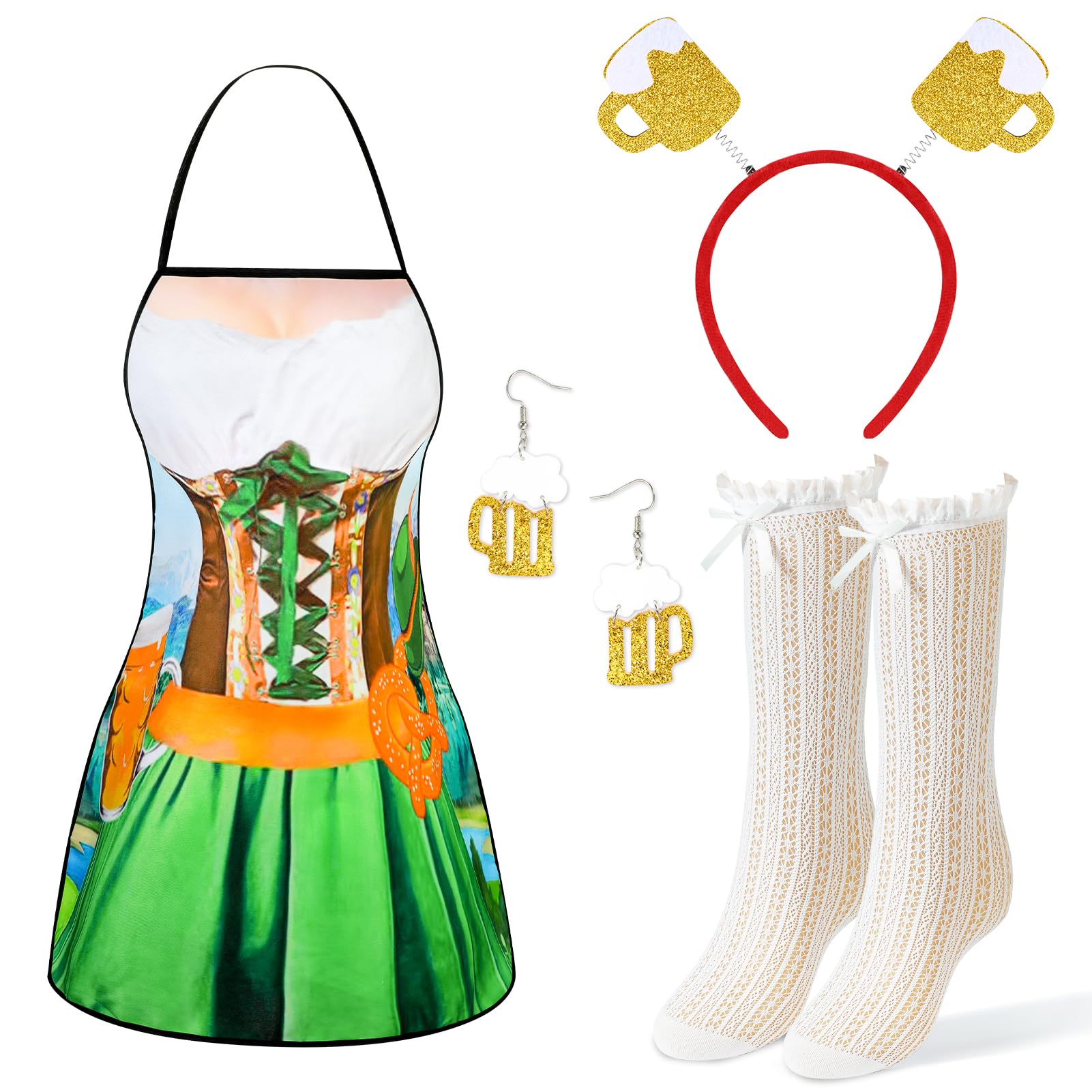 Vestito da donna per Oktoberfest, costume bavarese da donna, costume bavarese per adulti e donne, vestito da birreria tedesca, tradizionale, a maniche corte, per carnevale