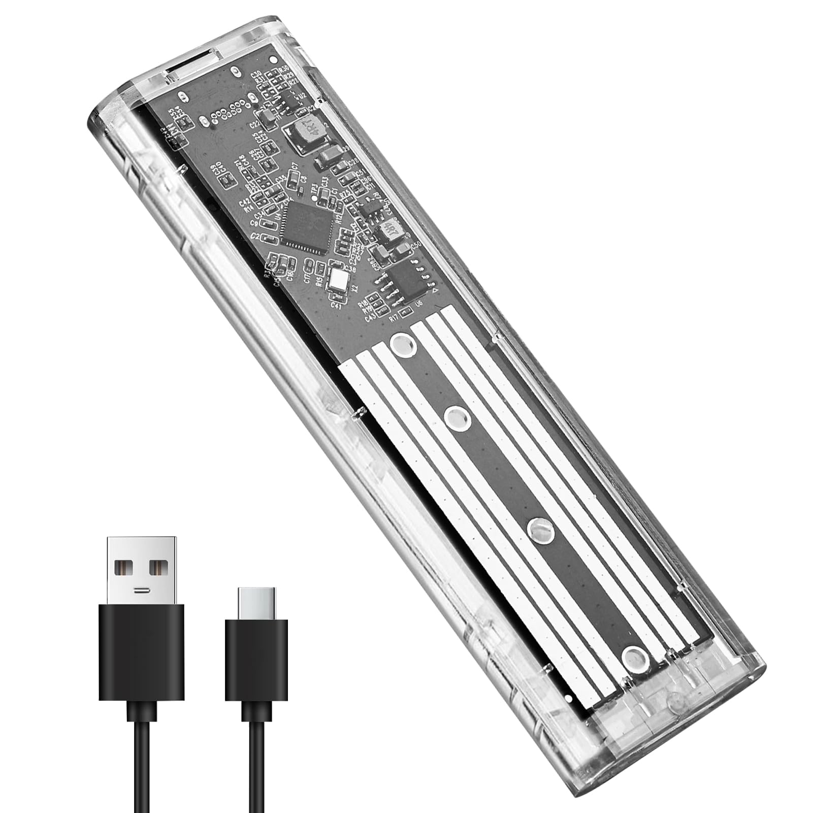 M.2 SATA NGFF SSD Enclosure, Tool-free USB 3.1 Gen 1 SATA External