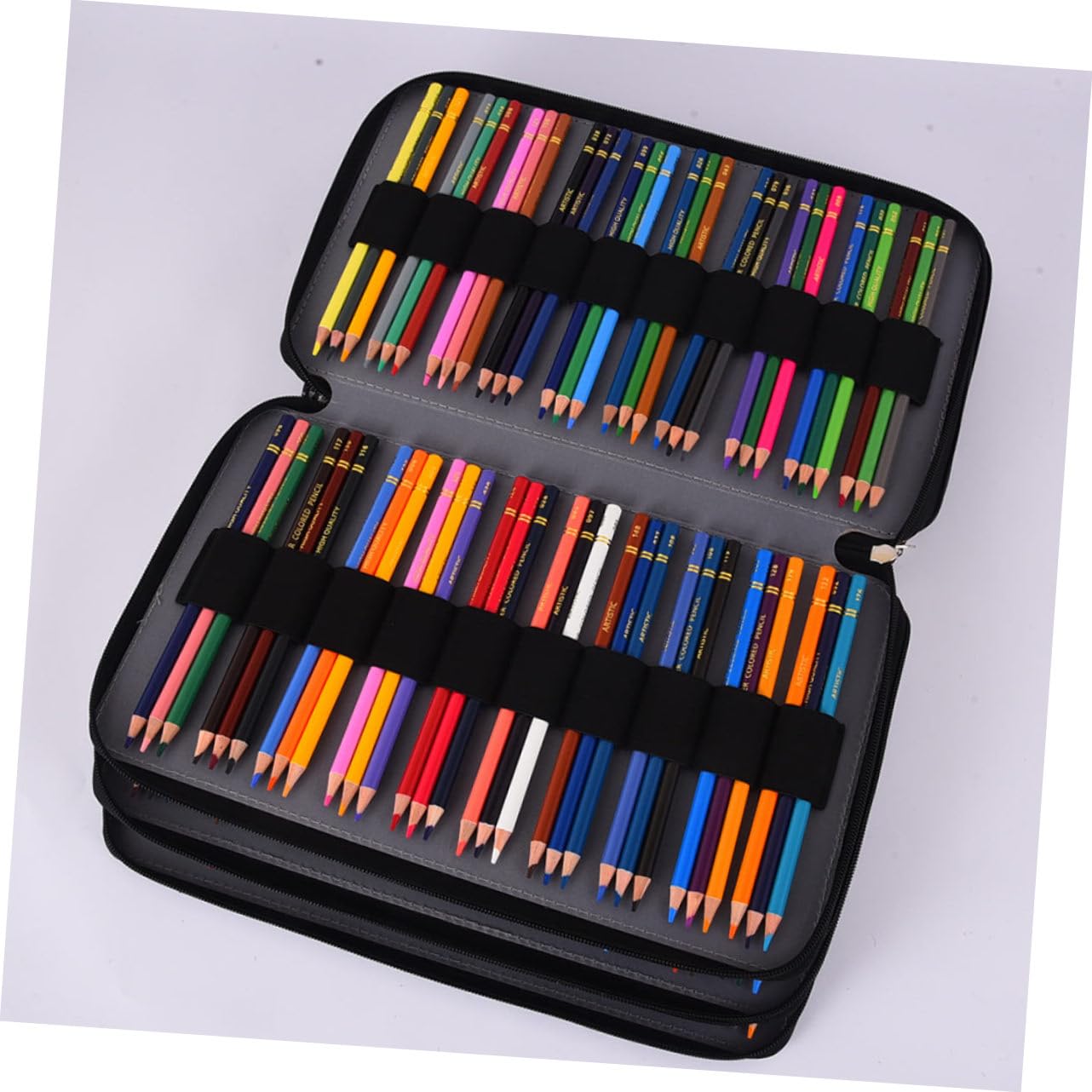 PLAFOPE Astuccio Multiuso Multistrato Oxford Nero, Capiente e Cerniera per Penne e Matite, la Scuola