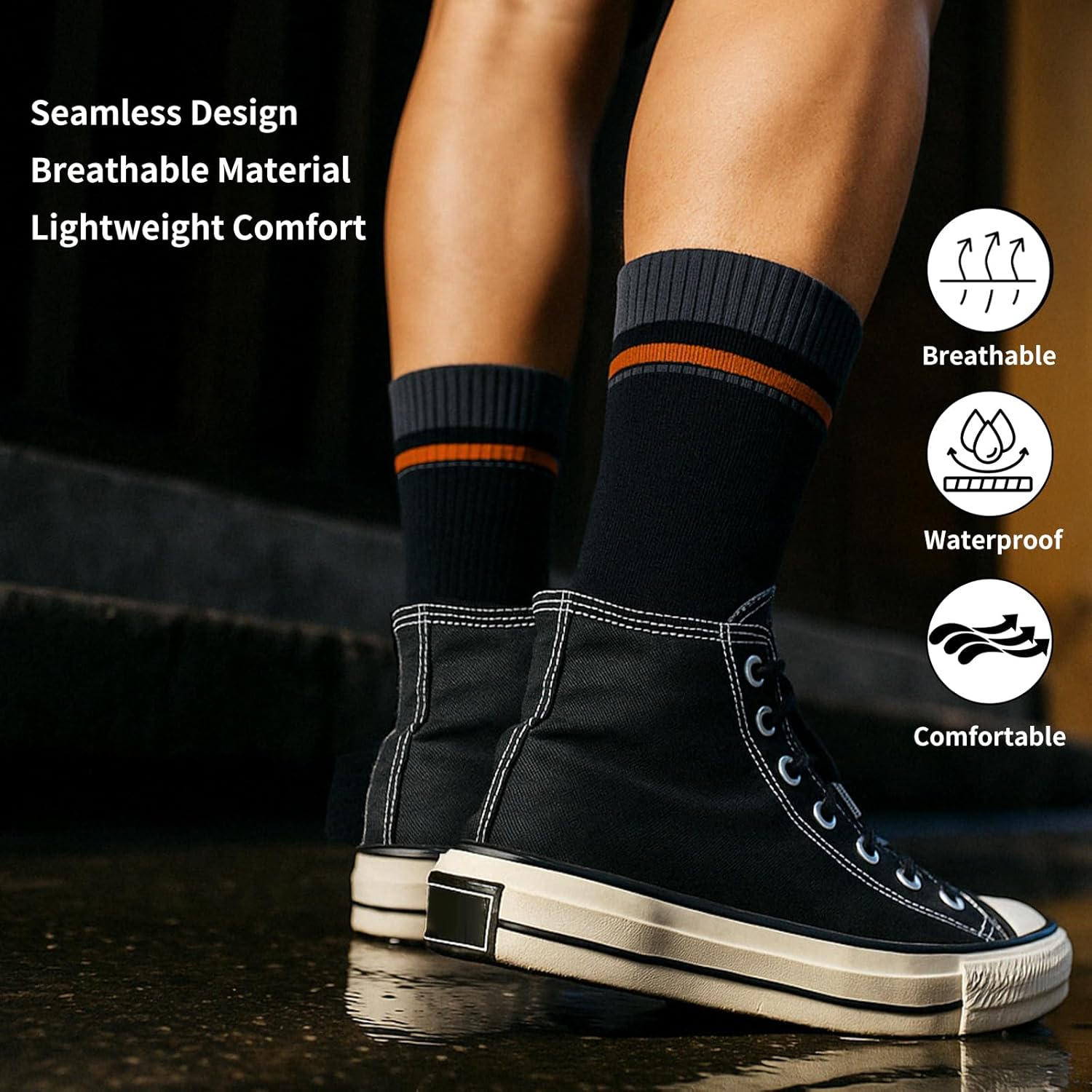 Waterproof Socks for Hiking and Skiing - Thermal Moisture Wicking Wading Socks for Men and Women - Image 2