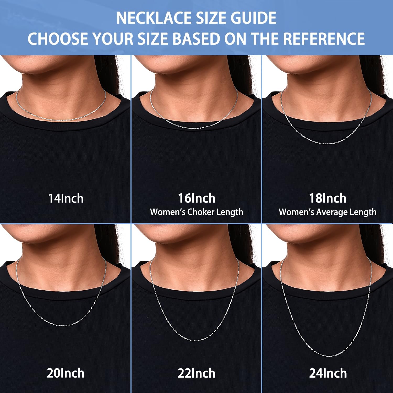 Jewlpire 18k Gold Plated 925 Sterling Silver Chain Necklace for Women, 1.3mm Thin & Dainty & Sturdy Cable Chain Necklace Women's Chain Necklaces 14/16/17/18/20/22/24 Inch - Image 3