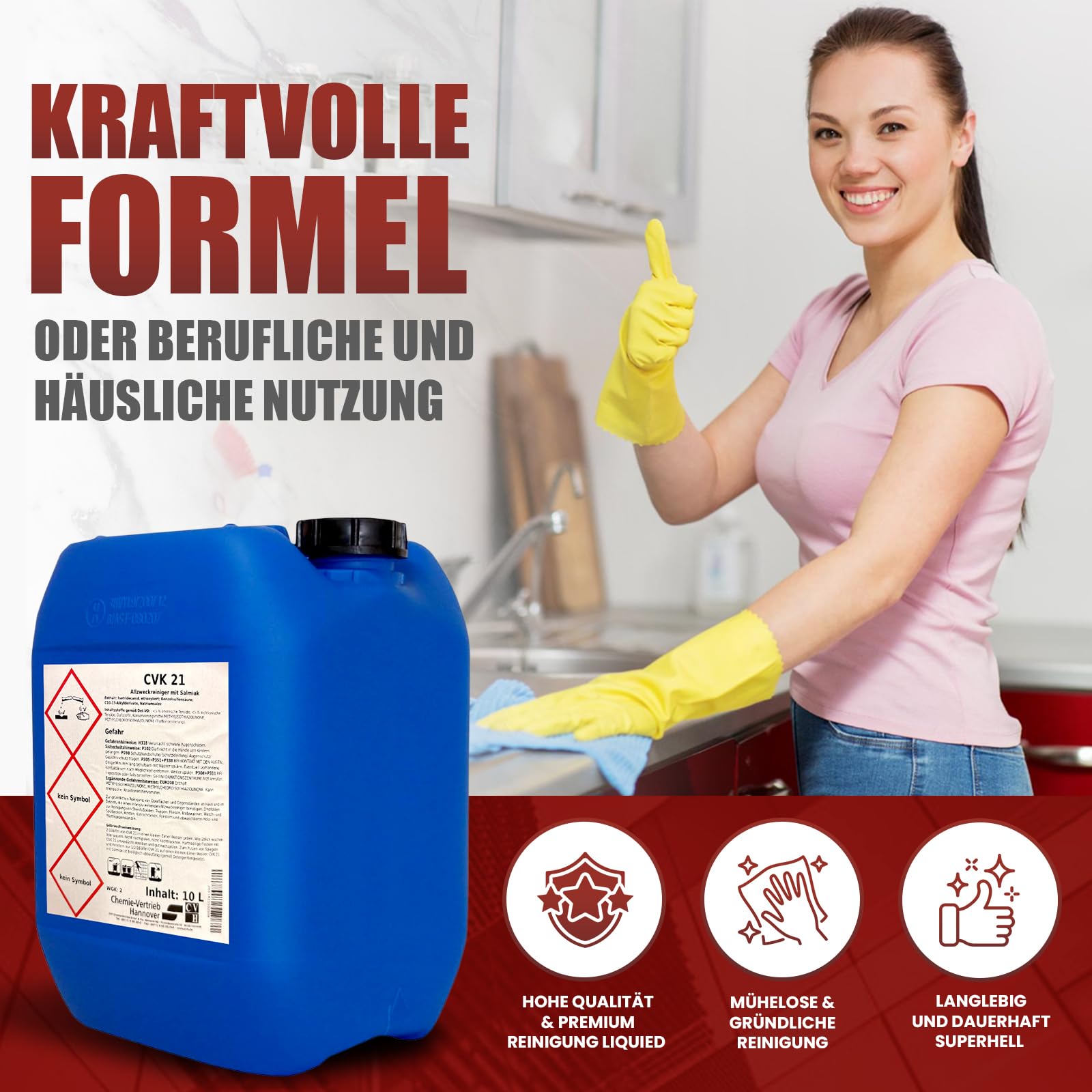 Allzweckreiniger mit Salmiak zur gründlichen Reinigung 10 liter