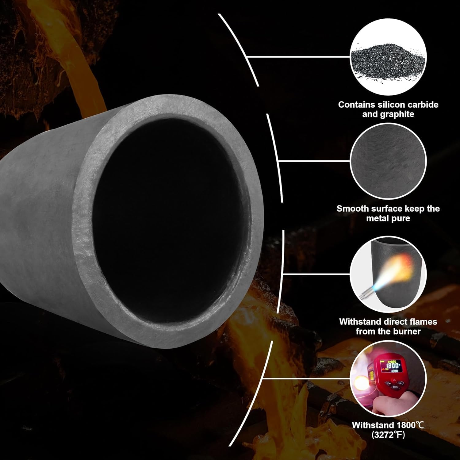 Nelyrho 6KG Hinged Flip Top Propane Melting Furnace Metal Smelting Machine with High Capacity, Melting Aluminum, Silver, and Copper Alloys, Easy-to-Use Foundry Kiln for Beginners and Professionals