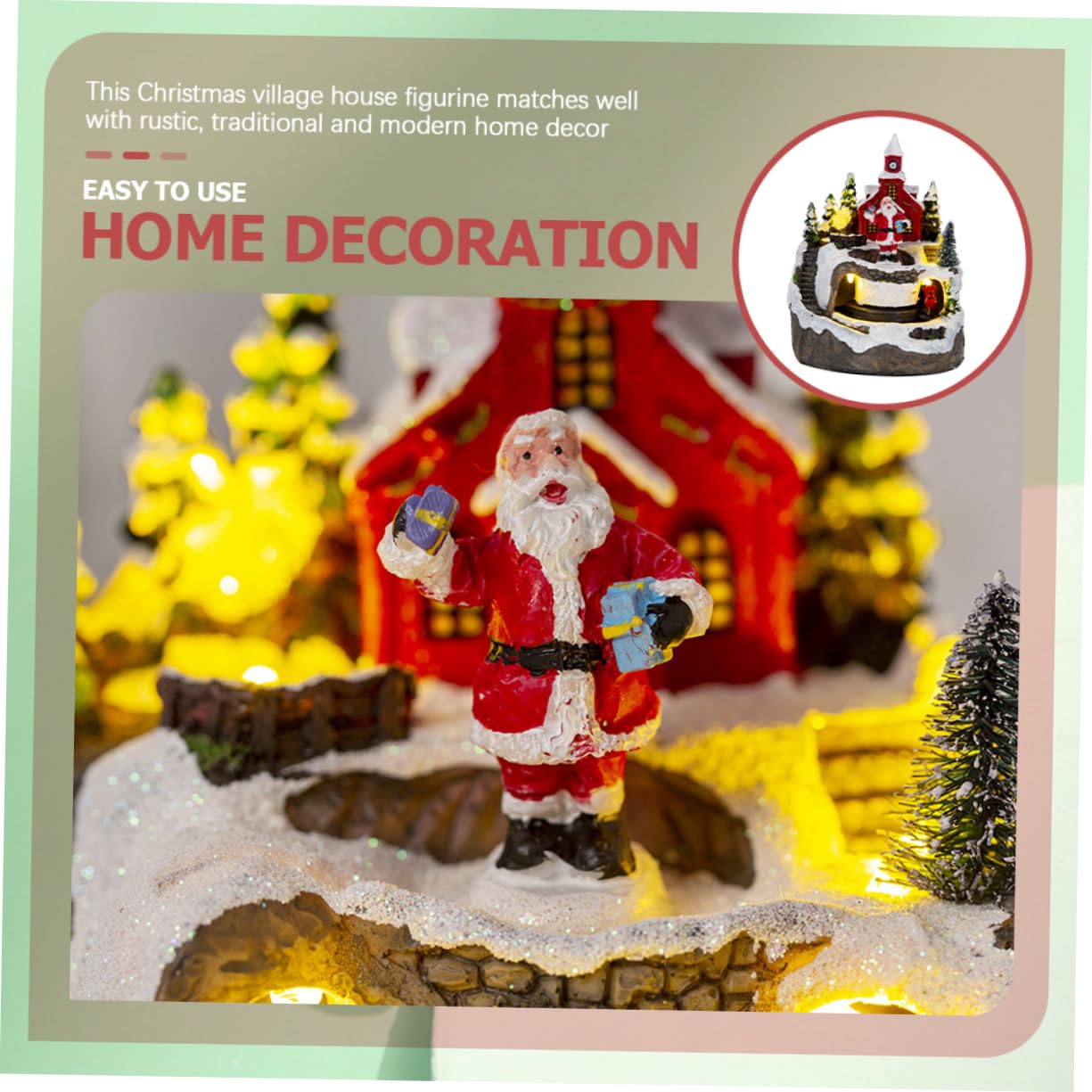 Cabilock 2 Pz Casa della Musica Natalizia Chiari Ornamenti Natalizi Alberi di Natale Orpello Natalizio Rami di Natale Luci Dell'albero di Natale Decorazione Decorazioni Illumina Casa Resina