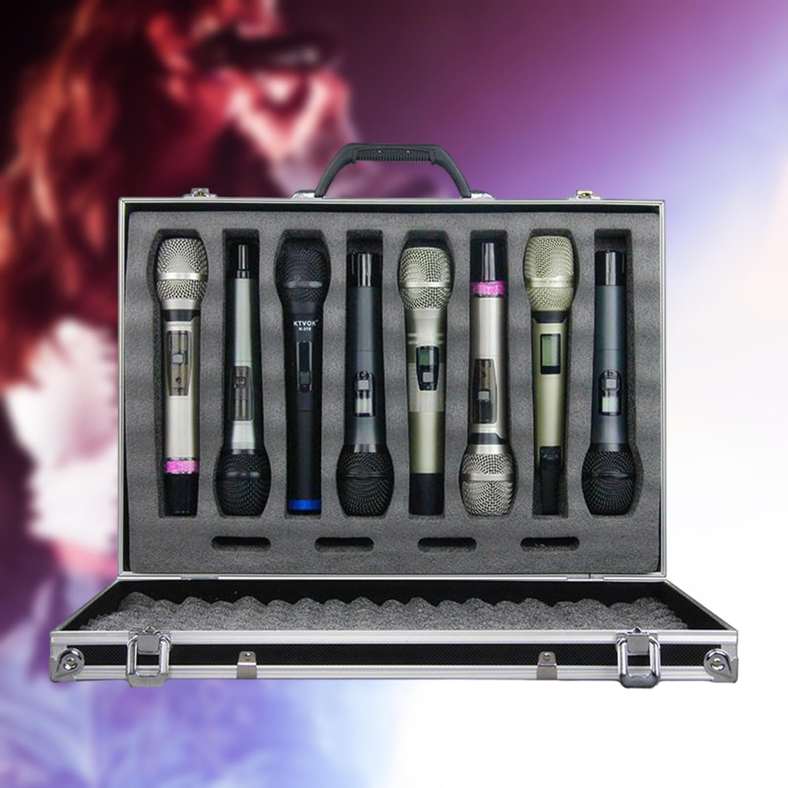 Custodia rigida per microfono vocale, portatile, facile da trasportare, in alluminio leggero con elevata durezza, per musicisti professionisti, custodia protettiva con