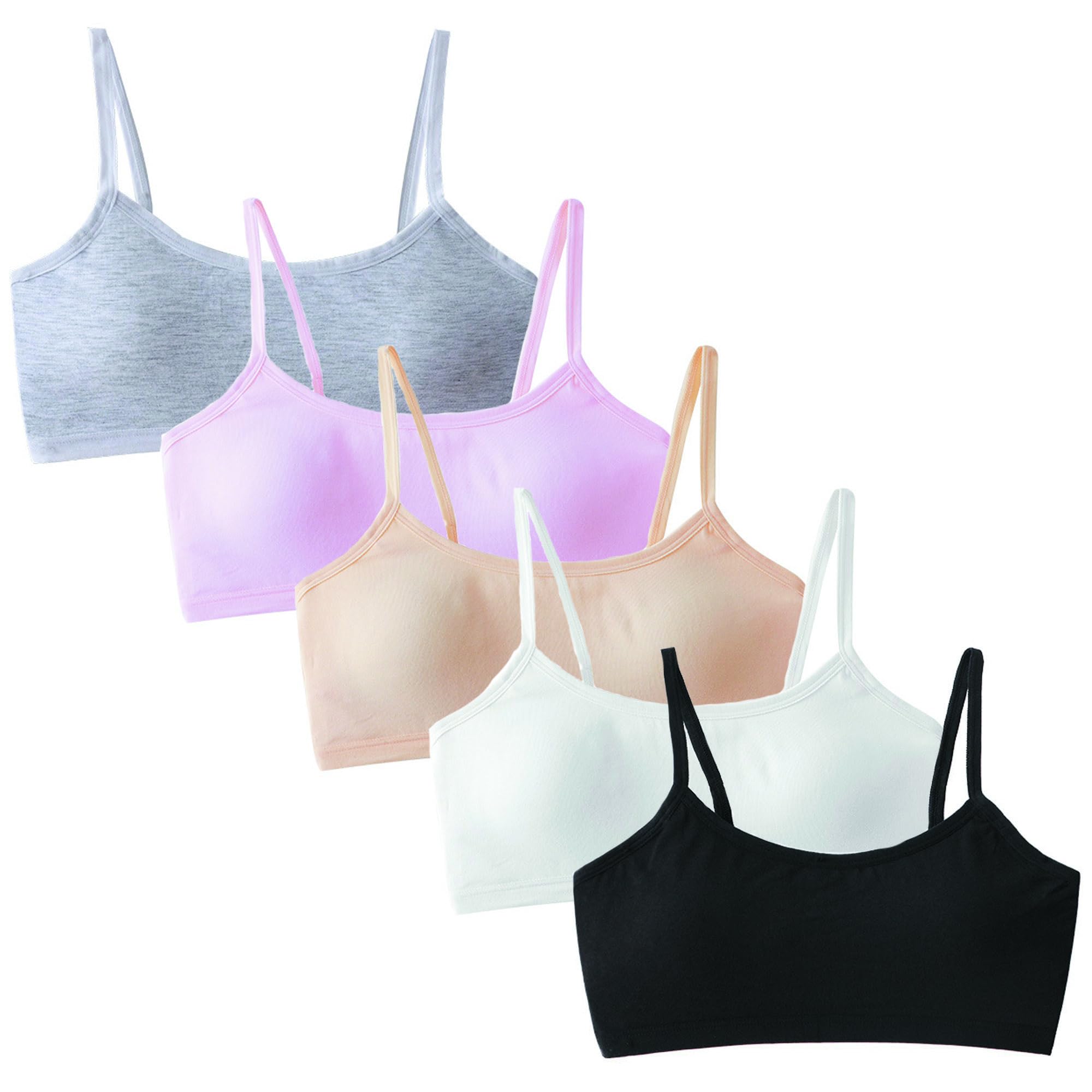 Bras for Girls Training Cotton Bras Wireless Light Padded Sports Bra 8-16 Years Girl's