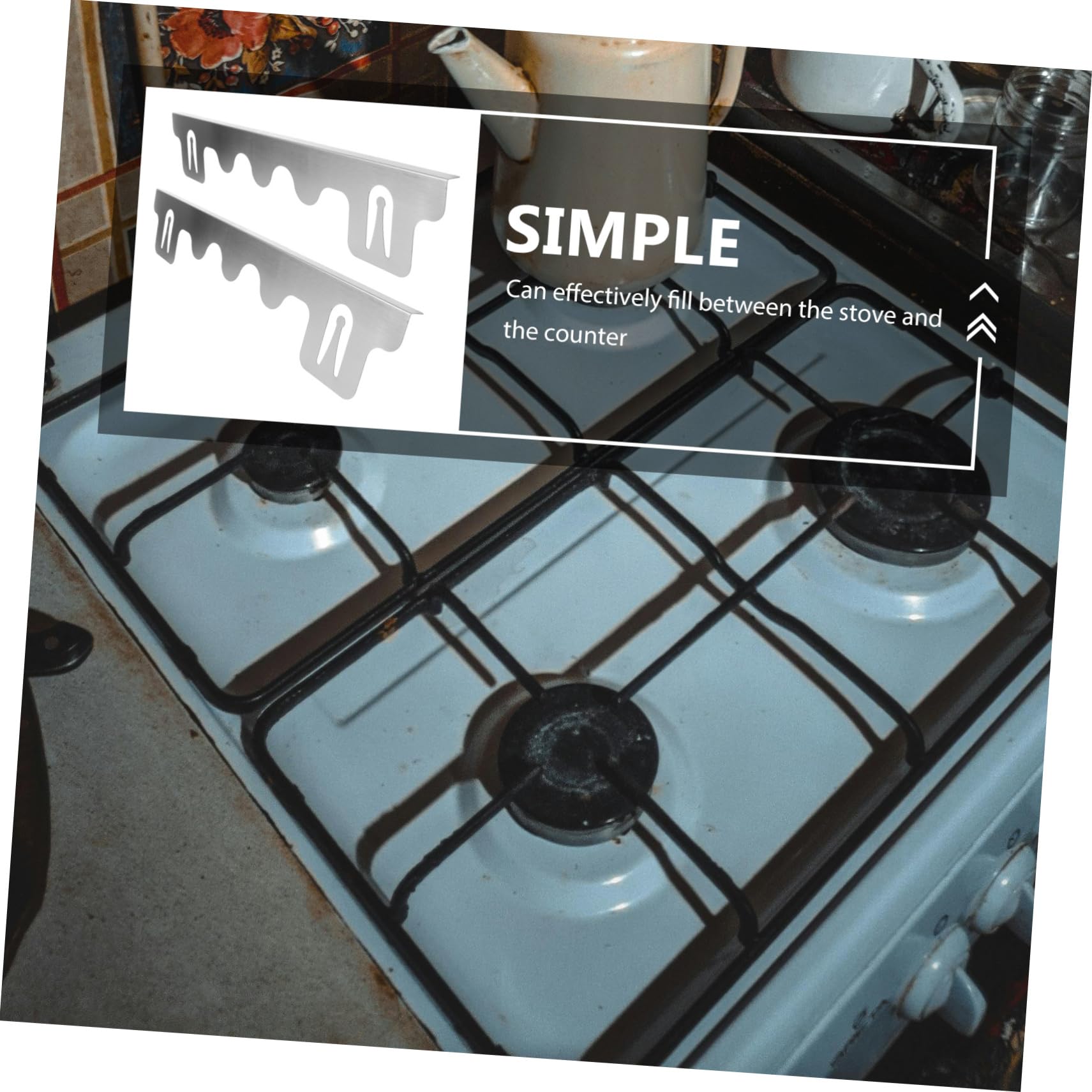 ABOOFAN 2pezzi Coperture per Fessure per Fornelli in Acciaio Inossidabile Resistenti al Calore Riempitivi per Fessure per Fornelli Coperture per Laterali del Forno tra Piano Cottura