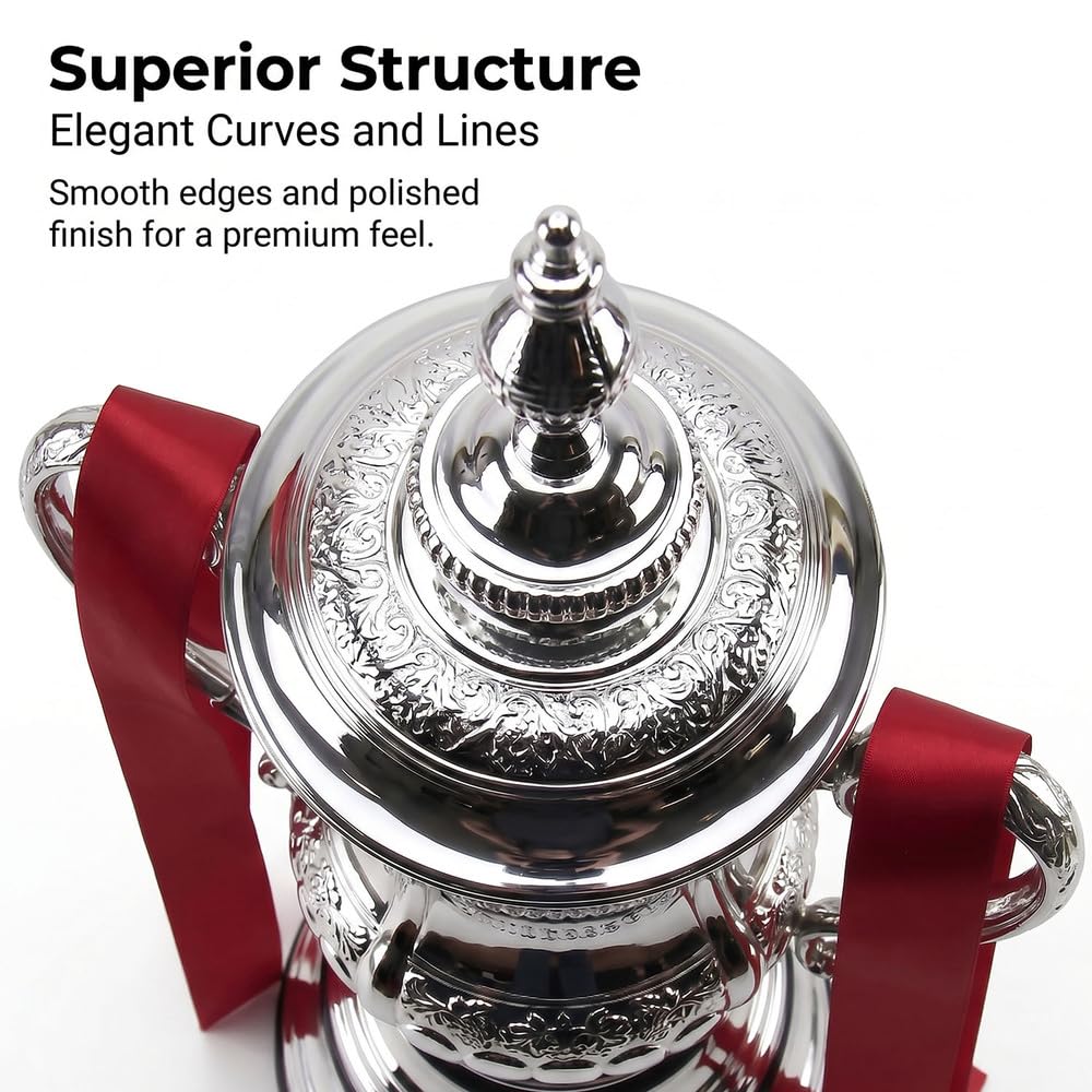 FA Cup Trofeo Réplica Fútbol Copa Plata Colección | Trofeo réplica FA Cup acabado plata para aficionados, coleccionistas, clubes y decoración deportiva