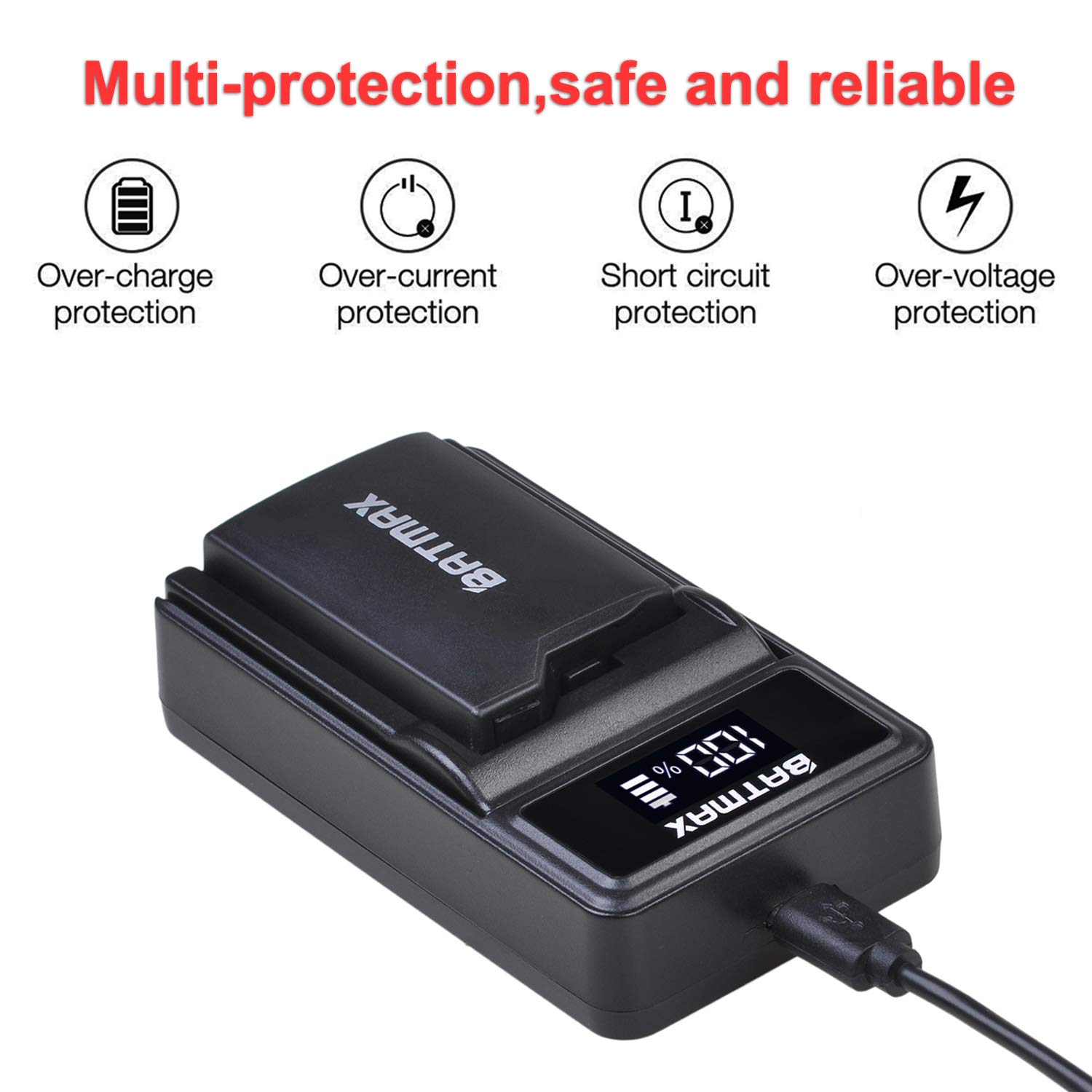 Batmax 2Pièces Batterie et LED USB Chargeur Compatible avec Sony PSP1000 séries PSP1001 PSP1002 PSP1003 PSP1004 PSP1005 PSP1006 PSP1007 PSP1008 PSP-110 Console PSP Fat