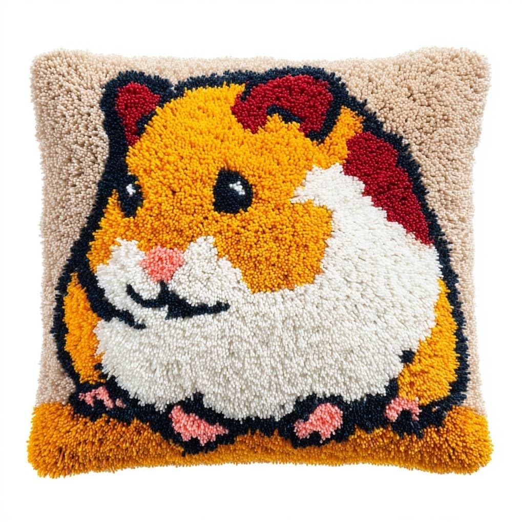 AxiangziK Latch Hook Cushion Kits,Cute Hamster