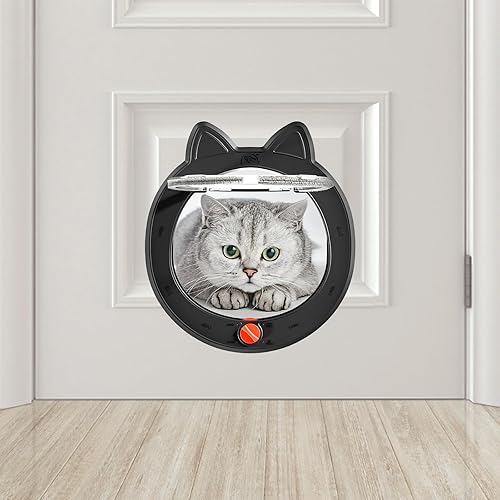 Miniatura 9 de ClawJaw Puerta para mascotas, puerta de gato para puertas interiores y exteriores, marco interior de 7.5 x 7.5 pulgadas, cerraduras de 4 vías, para