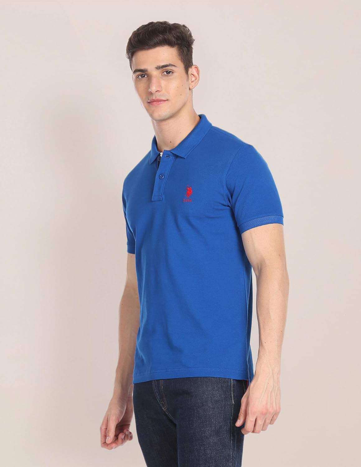 U.S. Polo ASSN. Men Cotton Solid Slim Fit Polo Shirt - Image 8