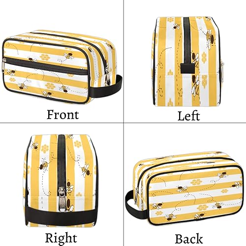 Miniatura 6 de Neceser de viaje, bolsa de aseo con textura de softbol, kit de dopp, organizador de cosméticos, bolsa de maquillaje, bolsa de afeitado para ducha