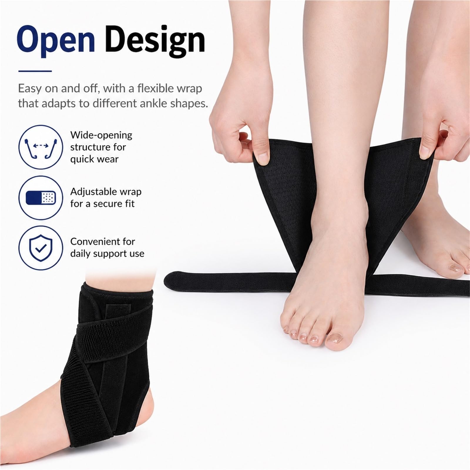 Tobillera Estabilizadora con Soporte de Aluminio para Esguinces y Fascitis Plantar Férula Rígida Ajustable para Protección de Tobillo Hombre y Mujer Talla Única