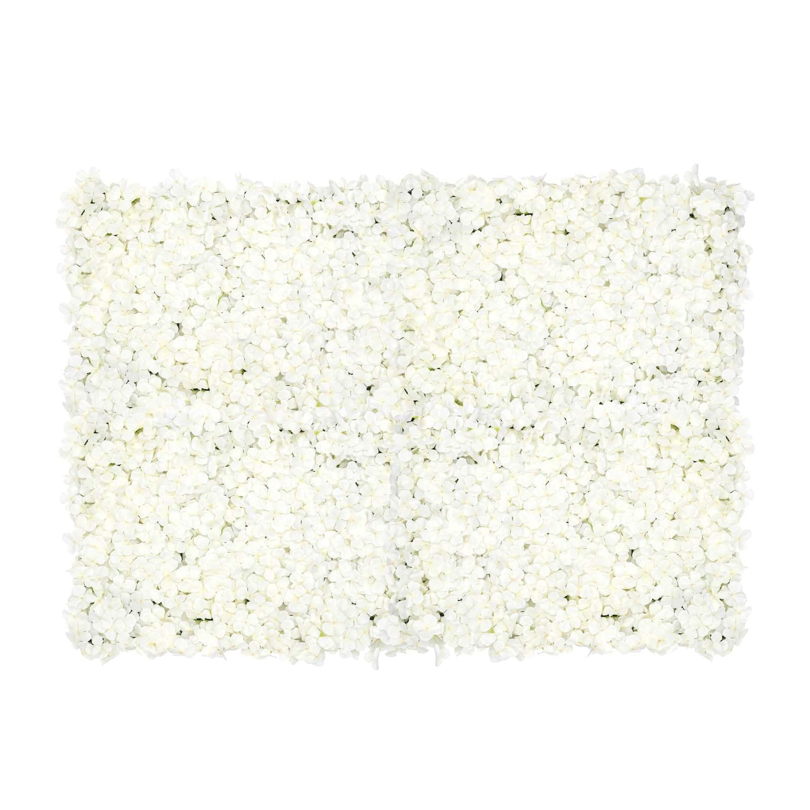 20Pcs Kunstblumen Seiden Wandpaneele Party Dekor Hochzeit Hintergrund KüNstliche Blumen Wand Seidenblume Deco DIY Fest Geburtstag Fotografie FüR Garten Romantische Paneele Rechteckig Weiß 60*40Cm