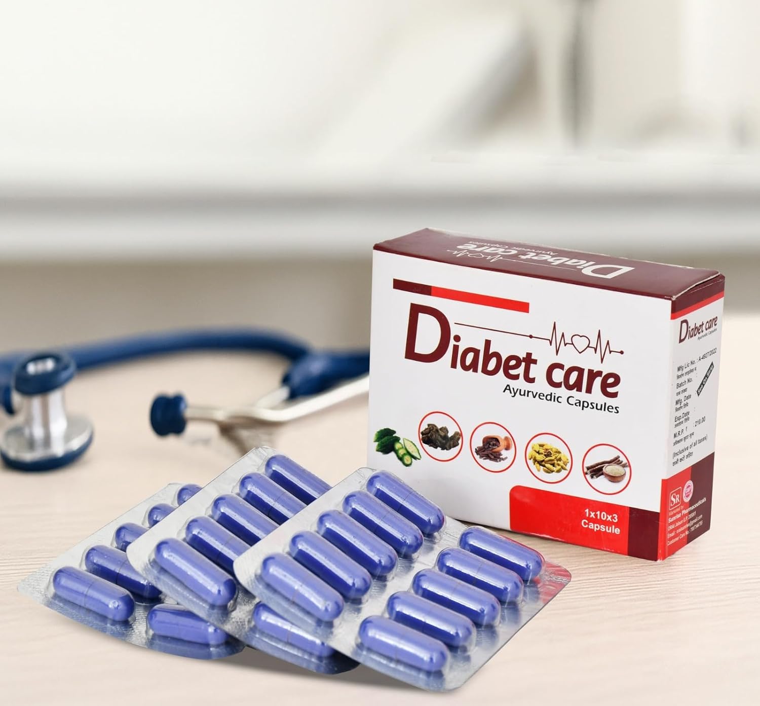 ORAISUNRISE PHARMACEUTICALS DIABET CARE AYURVEDIC CAPSULES | ALSO HELP TYPE-2 DIABETES PATIENTS | Herbal Metabolic Support with Traditional Ayurvedic Herbs | Supports Healthy Glucose Metabolism & Daily Wellness | Pack of 3 Strips