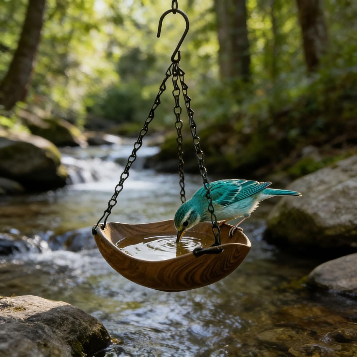 Large Capacity Hanging Bird Bath Water Feeders Paddling Pool for Garden and Balcony Decoration Feeders Birdbaths