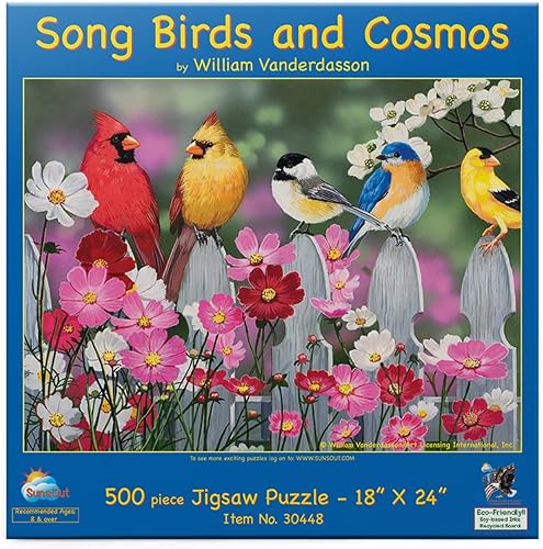SUNSOUT INC Songbirds and Cosmos - Rompecabezas de 500 piezas