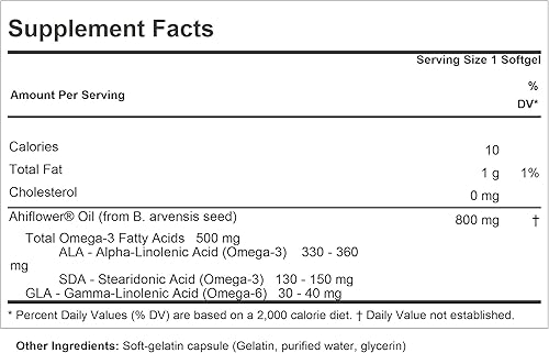 Miniatura 2 de ANDREW LESSMAN Ahiflower Omega-3 - 240 cápsulas blandas - Fuente única equilibrada, a base de plantas de ácidos grasos omega-3 esenciales. Sin