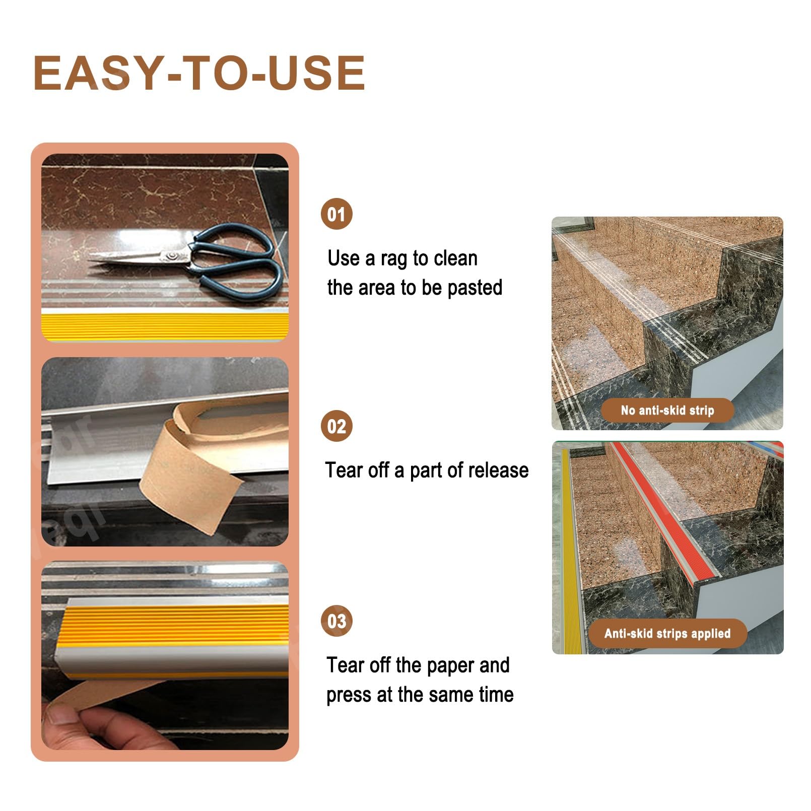 Perfil de Ángulo L Para Escaleras, Perfil de PVC Autoadhesivo de Borde Para Escaleras En Forma de L, Resistente Al Desgaste, Para Peldaños de Interior Y Exterior, Tiras Antideslizantes Para Peldaños(G