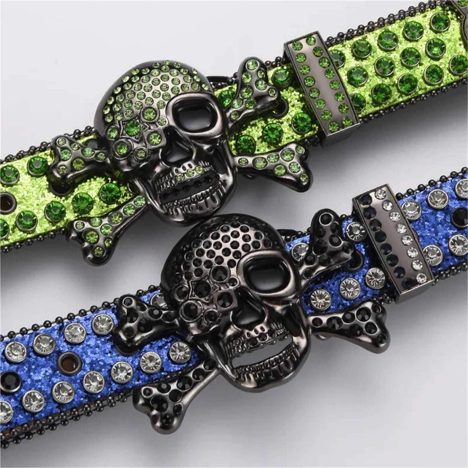 Accessorio da uomo alla moda con strass decorativi hip-hop fibbia for cintura teschio e diamanti stile punk dal continente Per Jeans, Vestiti, Pantaloni