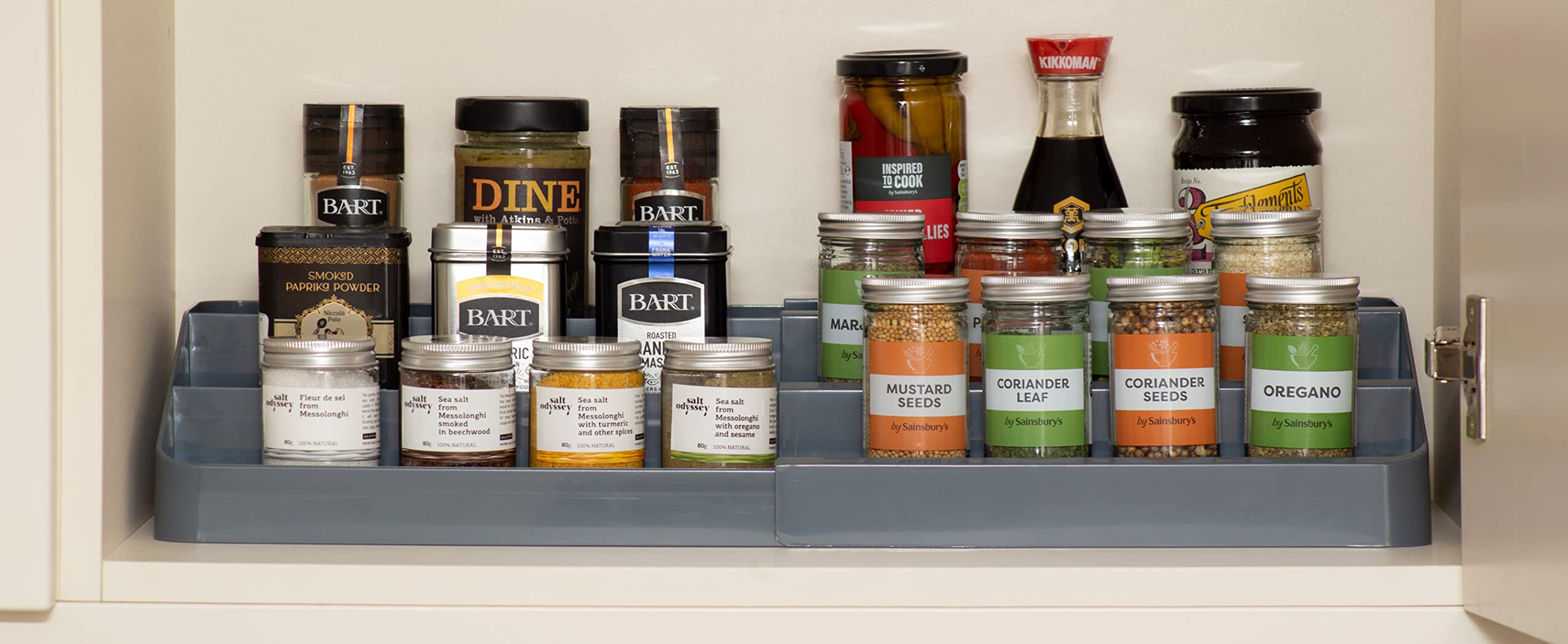 Organizzatore Spezie Allungabile A 3 Ripiani - Espandibile Per Dispensa O Mobile Cucina, Nero - Foto 10