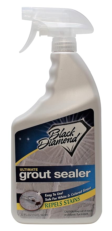 Black Diamond Stoneworks Ultimate Grout Sealer: Stain Sealant Protector for Tile, Marble, Floors, Showers and Countertops. (1-Quart)