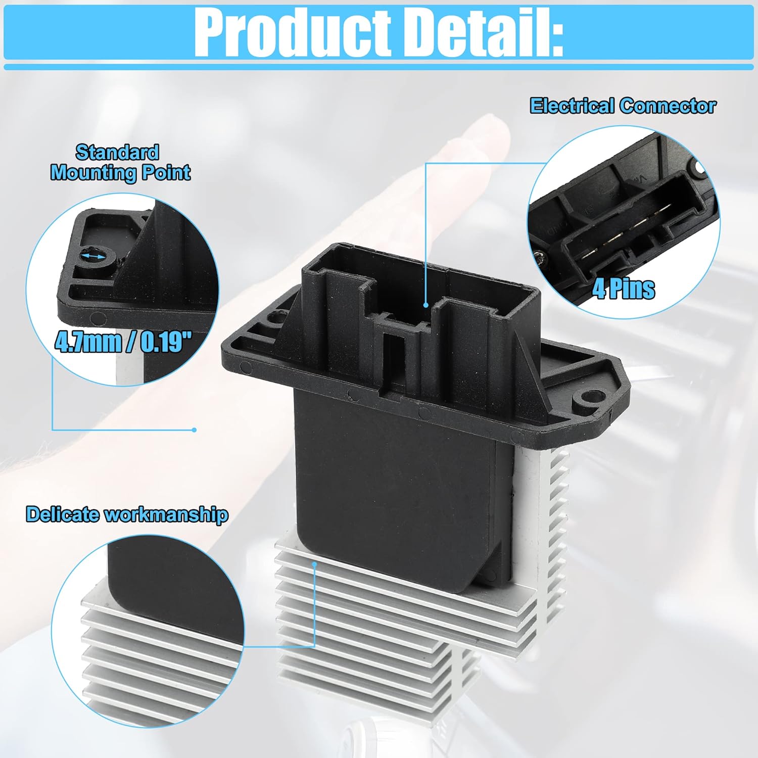 ACROPIX HVAC Blower Motor Resistor Heater Fit for Toyota 4Runner Camry Sienna No.8716532010 - Pack of 1 Black Silver Tone