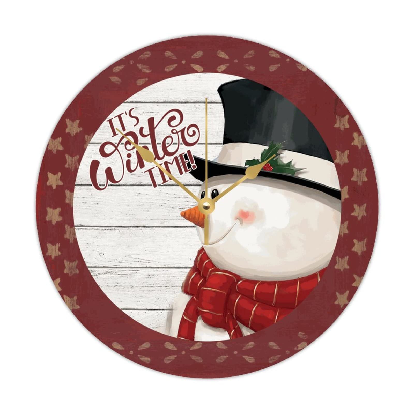 Horloge murale vintage It's Winter Time pour décoration de salon cocooning