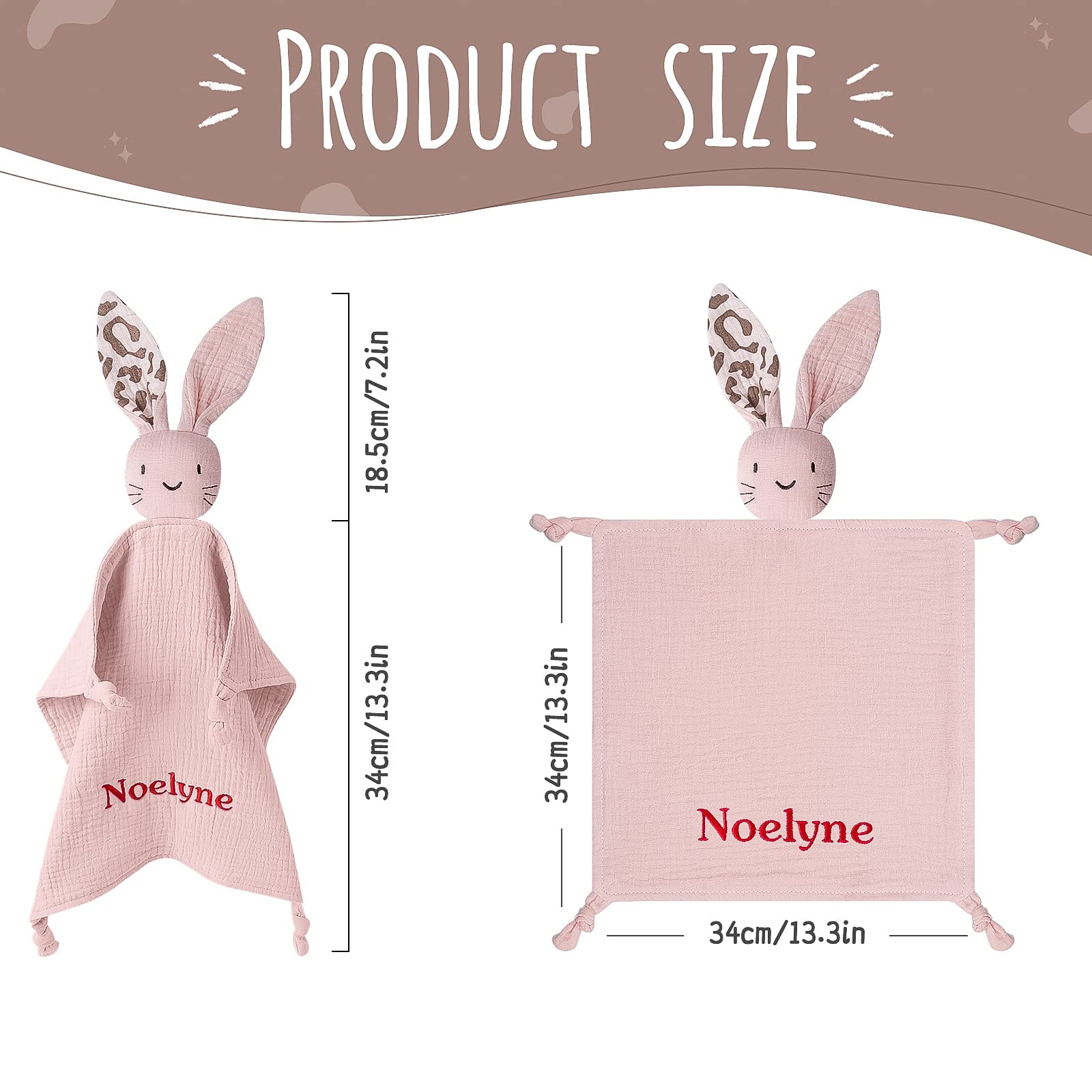 TYRY.HU Personalizado Manta de Seguridad para Bebe con Nombre Bordado Tela Manta de Copito Suave Regalos para Bebé(Rosa Pálido)