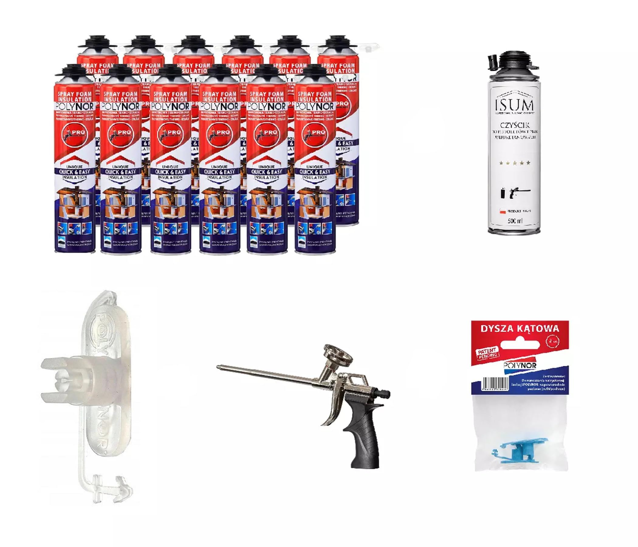 Isolation thermique PUR POLYNOR en bombe - Kit complet 28 pièces