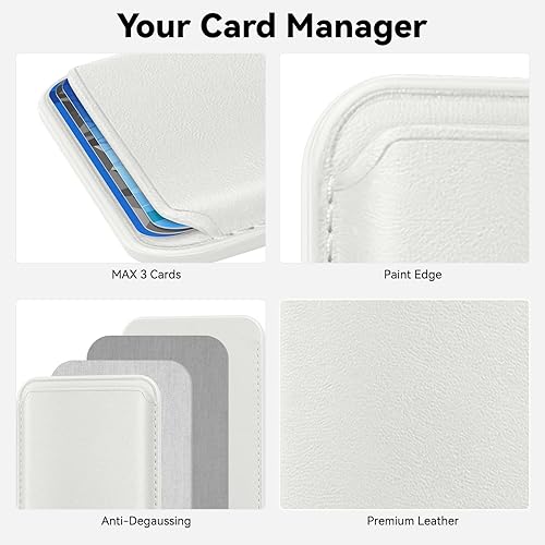 Miniatura 88 de Más fuerte magnético RFID cuero Mag seguro titular de la tarjeta para iPhone 15 Series, verde claro