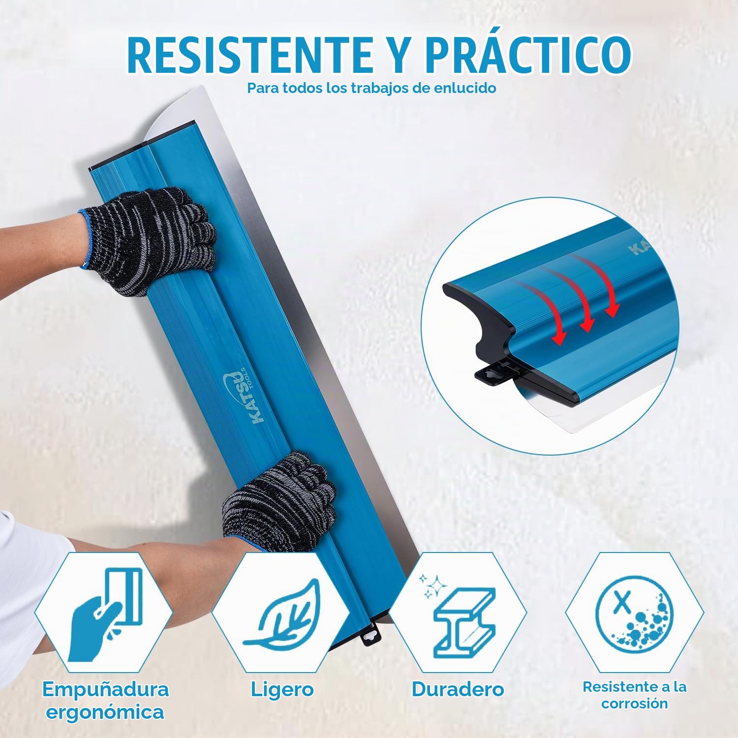 KATSU Tools Juego de Hojas de Desnatado para Paneles de Yeso, Espátulas de Acero Inoxidable de 25 + 40 + 60 cm, Tablero de Espátula de Alisado para Quitar Pared, Techo