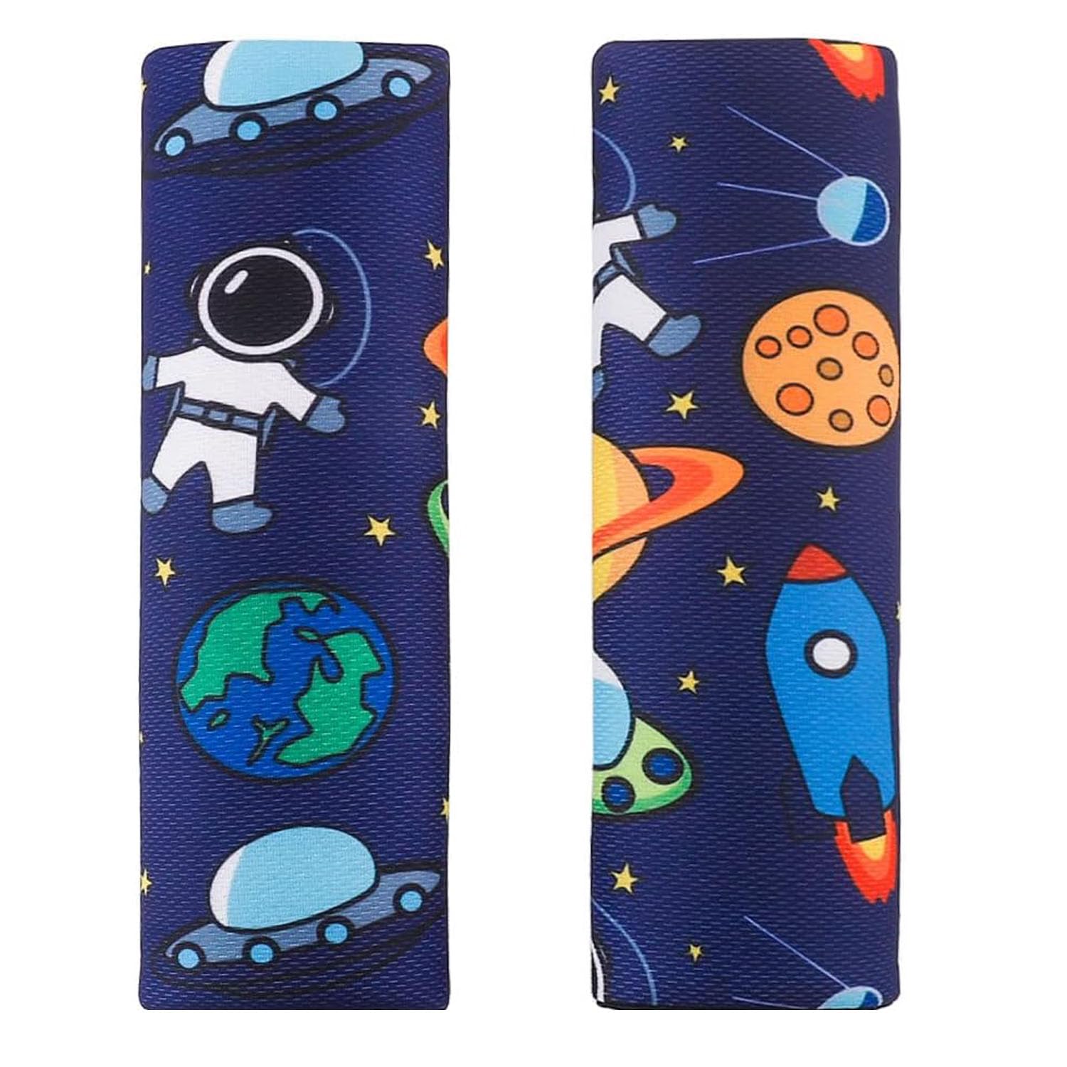 Gurtpolster Auto Kinder, 2 Stück Gurtpolster Kinder, Fantasy Weltraum Gurtschoner Kinder Auto, Atmungsaktiv und Hautfreundlich Autogurt polster, Verschleißfest und Langlebig für Alle Jahreszeiten