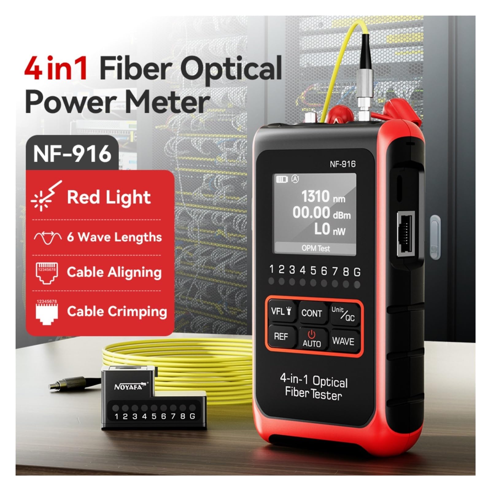 Testeur De Fibre Optique 4 En 1, Wattmètre, Localisateur Visuel Défauts, Écran LCD, Outils Réseau Identification Précise Efficace