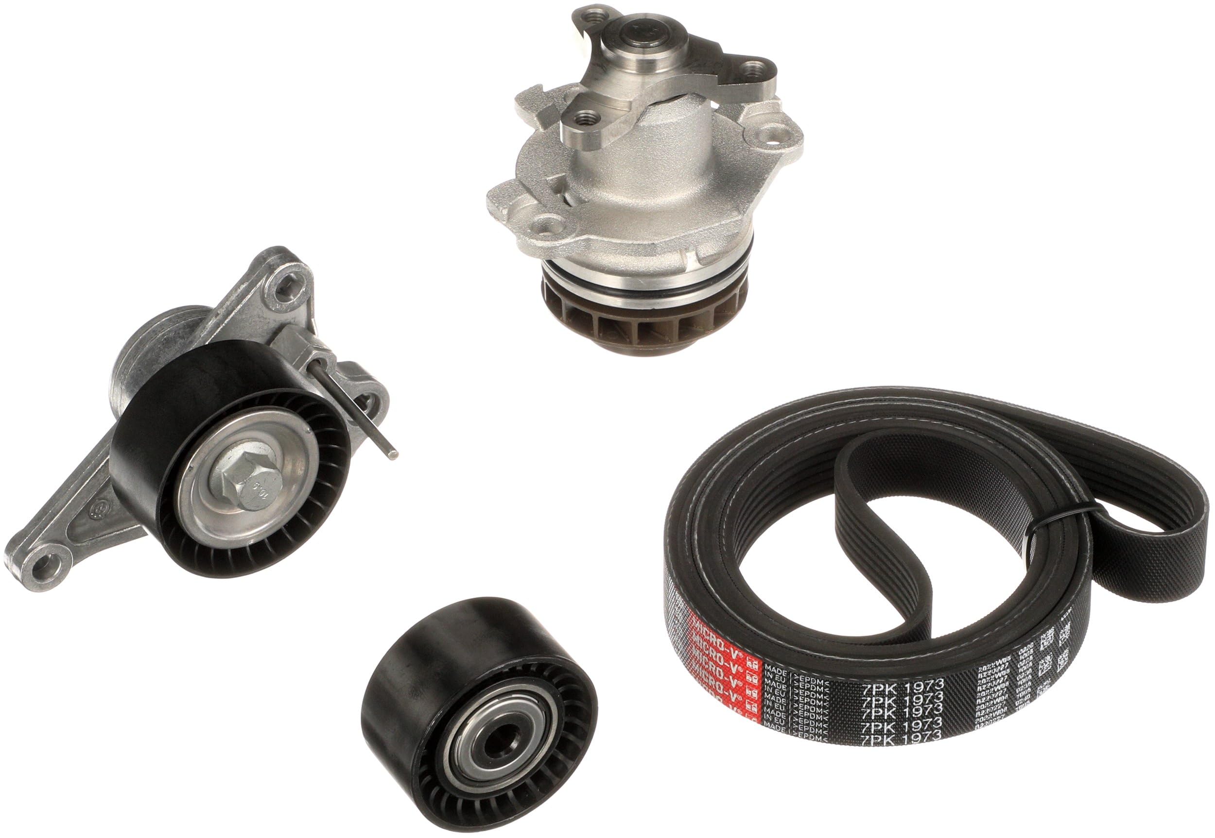 GATES KP17PK1973 Bomba de agua + kit de correa poli V con bomba de agua a la Izquierda arriba negro