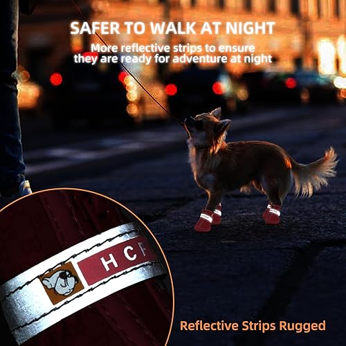 Miniatura 7 de Hcpet Botas de perro para perros pequeños, botas impermeables para perros, protectores de patas para pavimento caliente, botas de senderismo de