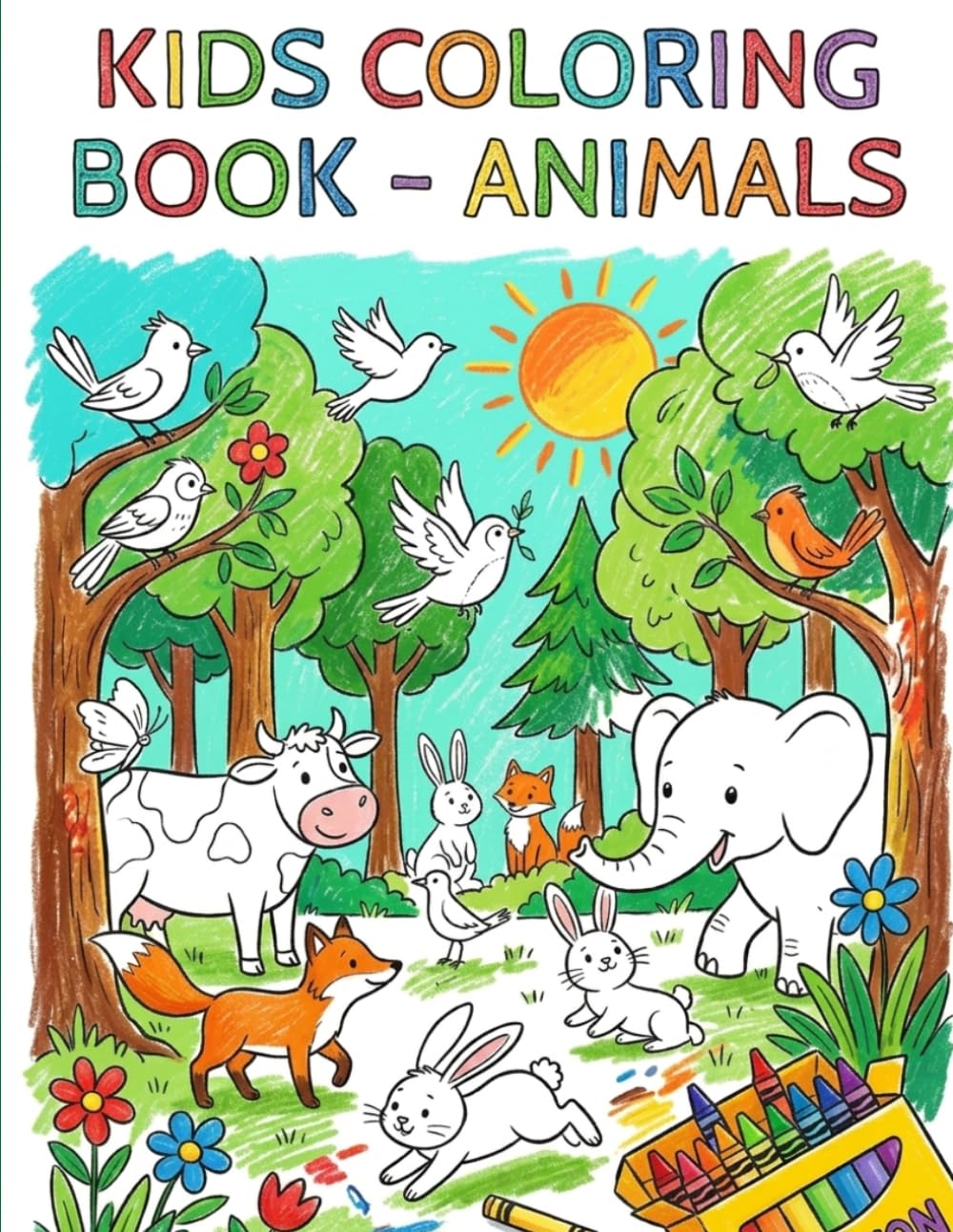 Cute Animal Coloring Book for Kids Ages 3–7