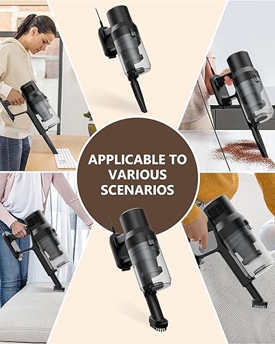 Miniatura 7 de Aspiradora con cable de 21 Kpa, 600 W potente aspiradora de succión con cable de 5 M, aspiradora ligera 6 en 1, taza de polvo de 1 litro,