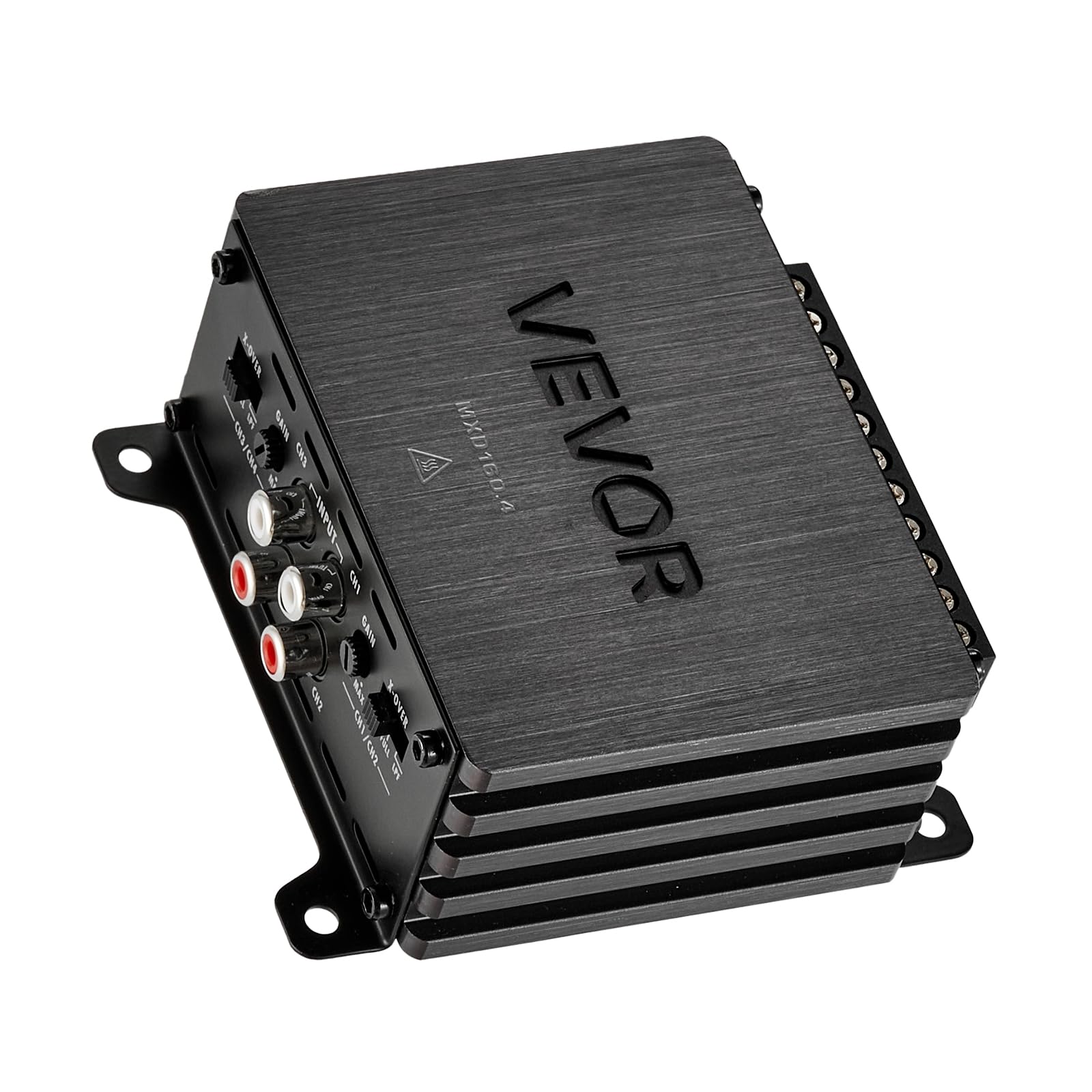 VEVOR Amplificatore Audio per Auto a 4 Canali Amplificatore a Ponte di Classe D max. 4x110 W a 4 Ohm/4x160 W a 2 Ohm, Tensione Nominale 14,4V CC Larghezza di Banda 10 Hz-30 kHz per Veicoli SUV