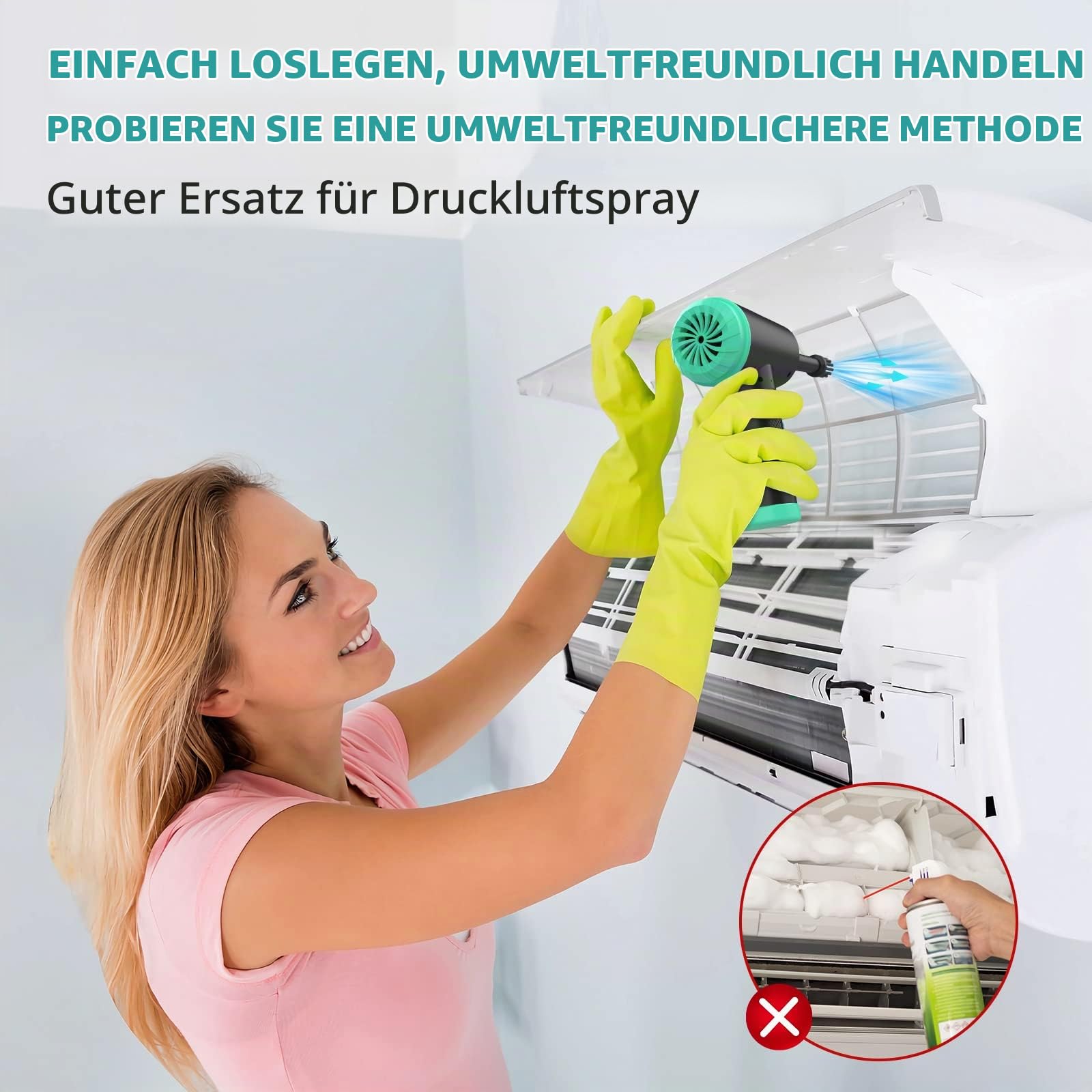 2-in-1 Elektrischer Staubgebläse und Mini-Staubsauger, 90.000RPM PC Reinigung, 12Kpa Kabelloser Tastatur Reiniger, 3-Gang Air Duster, 90W, 7000mAh Akku für Tastatur, PC, Sofas, Auto Zubehör